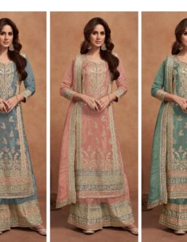 Primeisha Women’s Party Designer Palzzo Salwar Suit With Embroidery Work Semi Stitched