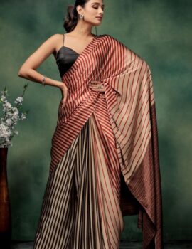 Primeisha Presenting Ajrakh Bandhej Semi Gajji Silk Saree
