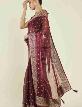 Primeisha Presenting Soft Burberry Silk Saree With Exquisite C-Pallu Work