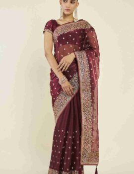 Primeisha Presenting Soft Burberry Silk Saree With Exquisite C-Pallu Work