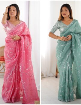 Primeisha Presenting Elegant and Lightweight Semi Gajji Silk Saree with Graceful Printed Design