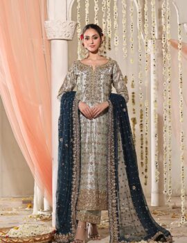 Primeisha Presenting Premium Jimmy Chu Silk Embroidered Kurti Set with Dupatta