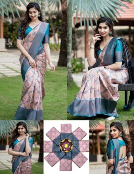 Primeisha Kanjivaram Pure Silk, Cotton Silk Saree