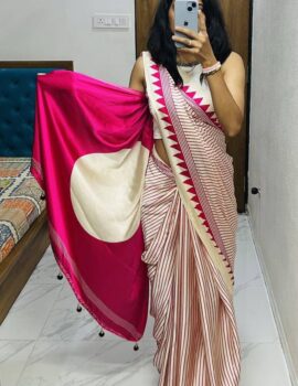 Primeisha Presenting Pure Gajji Soft Silk Saree – Lagdi Patta Style